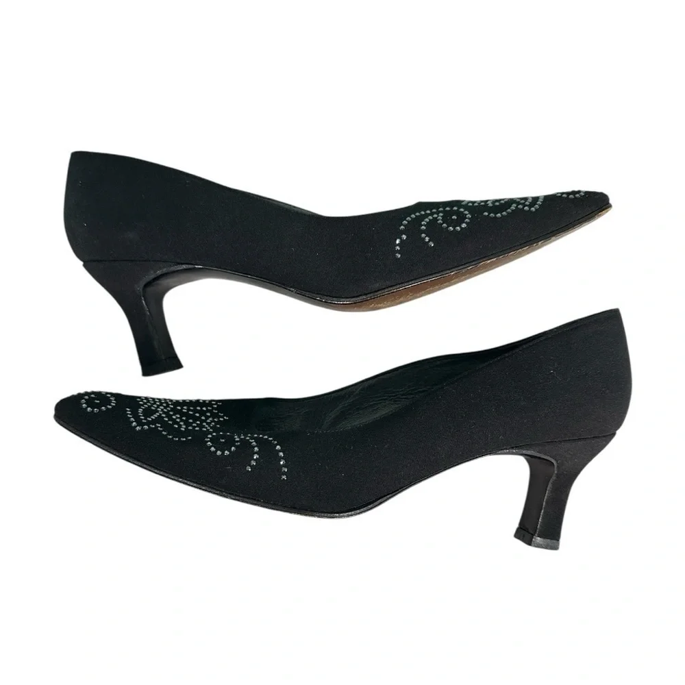 Stuart Weitzman Black Heels with Sparkling Details